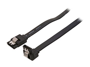 Rosewill 18-Inch Serial ATA Flat Cable with Locking Latch, Black (RC-18-Inch-SA2-90-BK)