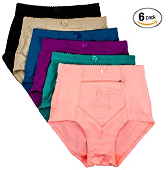 Barbra’s 6 Pack Women’s Travel Zipper Pocket Girdle Brief Panties