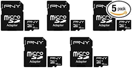 PNY 16GB Performance Class 4 microSD Flash Memory Card 5-Pack (P-SDU16G4X5-MP)