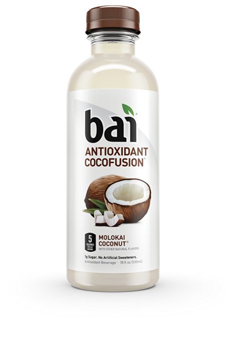Bai Molokai Coconut, Antioxidant Infused Beverage, 18 Ounce (Pack of 6)