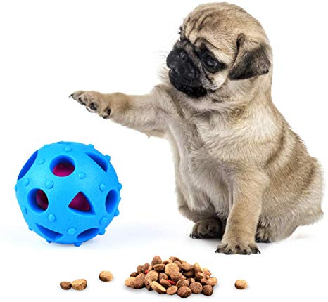 LUCA IQ Treat Ball Interactive Food Dispensing Dog Toys Ball Rubber Chew Tooth Cleaning Toy Ball for Small Medium Dogs