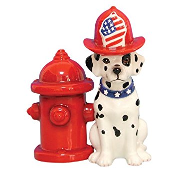 Westland Giftware Mwah Magnetic Dalmatian and Hydrant Salt and Pepper Shaker Set, 4-Inch