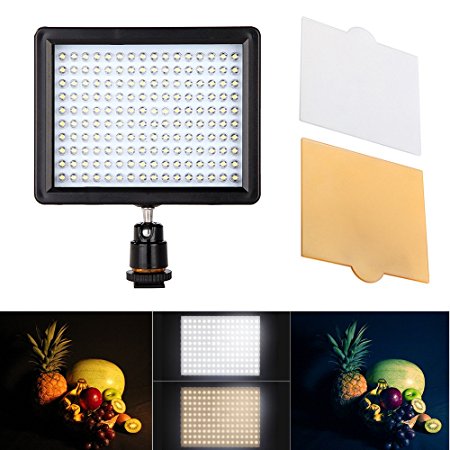 Andoer 160 LED Video Light Lamp Panel 12W 1280LM Dimmable for Canon Nikon Pentax DSLR Camera Video Camcorder
