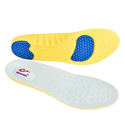 WHOLEWO Orthotics Insoles Help against Heel Pain，Pronation and Plantar Fasciitis. Diabetic Anti-Sweat Foam Feet Inserts for Men and Women (US M : 7 -8 / W : 9 -10, FOAM yellow A)