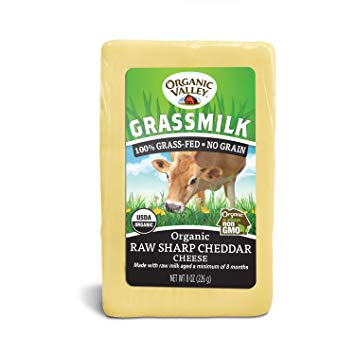 Organic Valley, Organic Grassmilk Raw Sharp Cheddar Cheese, 8 oz