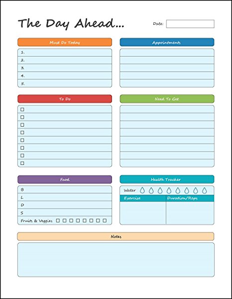Daily Planner – To Do Pad 8.5” x 11” Planning Pad – Tear Off Sheets – Day Planner Notepad - Get Organized Today!