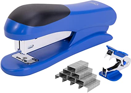 Deli Stapler Value Pack, Desktop Standard Staplers, 20 Sheet Capacity, Includes Staples & Staple Remover, Blue