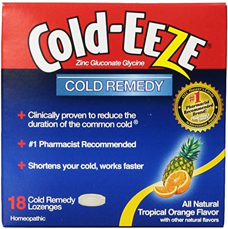 Cold-Eeze Cold Remedy Lozenges, Tropical Orange, 18 Count