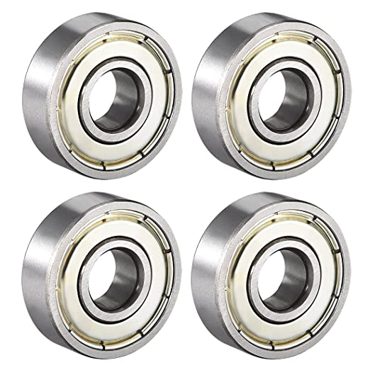 uxcell 608ZZ Deep Groove Ball Bearing Double Shield 8mm x 22mm x 7mm High Carbon Steel Z1 Bearings 4pcs