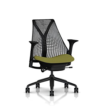 Herman Miller Sayl Task Chair: Tilt Limiter - Stationary Seat Depth - Stationary Arms - Standard Carpet Casters - Black Base & Frame