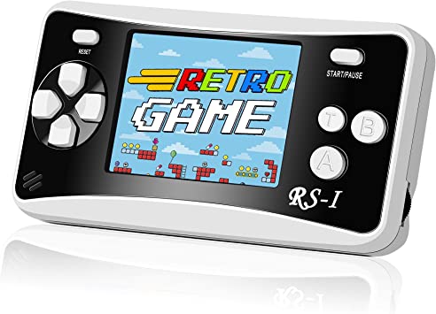 Mademax RS-1 Handheld Game Console, 400 Classic FC Retro Game Player with 2.5" 8-Bit LCD Portable Video Games, Built-in 400 Old School Games Entertainment, Birthday Presents for Children and Adult