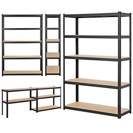 Yaheetech Heavy Duty 5 Tier Garage Shelving Units Metal Storage Shelves Shed Utility Rack,180cm x 120cm x 45cm,175KG Per Shelf