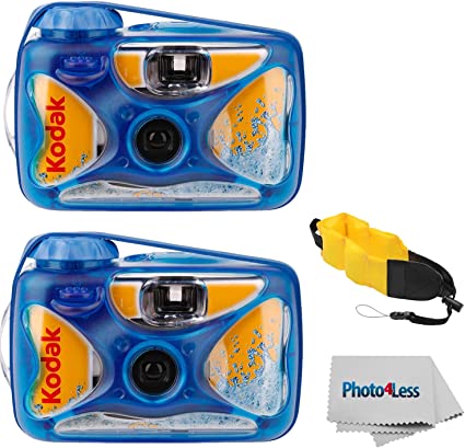 Kodak Sport Waterproof Single Use Camera 2 Pack - Floating Strap and Cloth