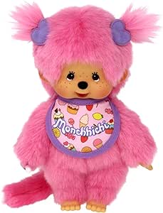 Bandai - Monchhichi - Peluche Monchhichi Frozen Fruits - Peluche Iconique des années 80 - Peluche Rose Toute Douce 20 cm pour Enfants et Adultes - SE23388