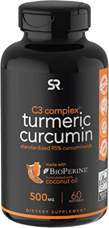 Turmeric Curcumin C3 Complex; Turmeric Supports Healthy Aging, Vision, Joint & Liver; Enhanced with Black Pepper for Better Absorption; Made In USA; 100% Money Back Guarantee. (60 liquid softgels)