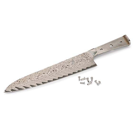 Zhen Chef’s 101-Layer German Damascus Steel Knife Blank, 9-1/2" Blade (Handle Material Sold Separately)