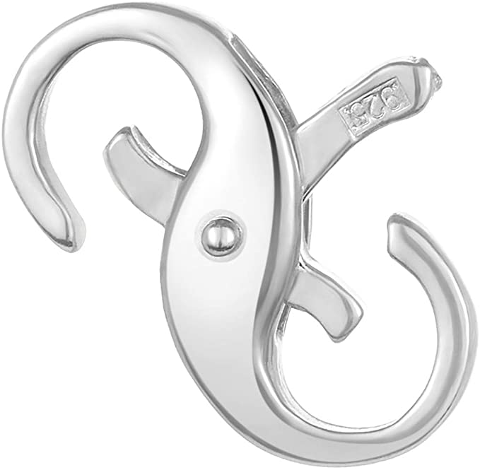 Lobster Clasp Necklace Bracelet Extender .925 Sterling Silver - Closures Claw for Jewelry Finding Repair Kit DIY Supplies - Made in Italy (21mm x