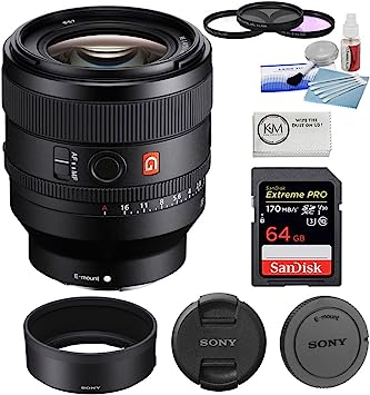 Sony FE 50mm f/1.4 GM Lens | Sony E Bundled with 67mm Filter Set   64GB Memory Card   5-Piece Lens Cleaning Kit   Microfiber Cleaning Cloth (5 Items)