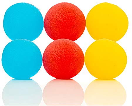 Impresa Products 6-Pack of Stress Relief Balls - Tear-Resistant Stress Ball, Non-toxic, BPA/Phthalate/Latex-Free (Colors as Shown)
