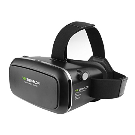 Powstro Virtual Reality 3D Headset VR Glasses Movies Games suitable for smartphone with remote controller