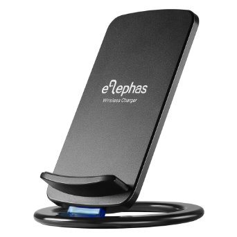 Wireless Charging Stand, ELEPHAS Movable Qi Coil Charger Socket for Samsung Galaxy S7 Edge/ S7/ Note 5 / S6 / S6 Edge / S6 Edge Plus, Nexus 4/5/6/7(2013), Lumia 950xl/950 and More Devices- Black
