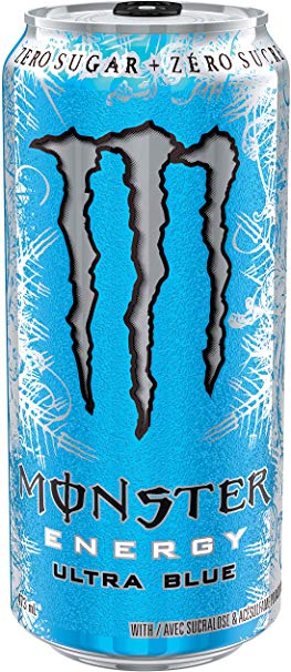 Monster Energy, Ultra Blue, 473mL cans, Pack of 12