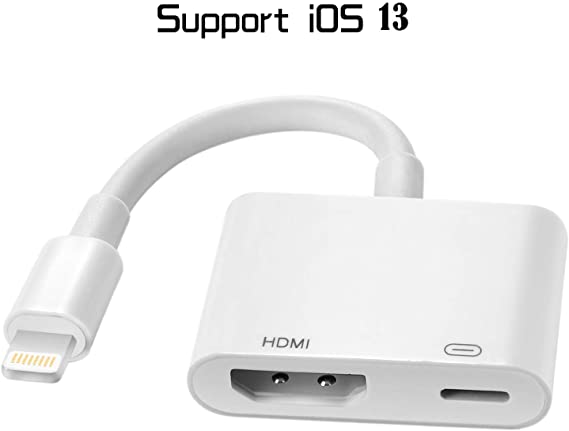 Compatible with iPhone to HDMI Adapter Cable,SJ-HYNG Updated Digital AV Adapter 1080p HD TV Projector Monitor Connector Compatible with iPhone11/Pro/Pro Max/X/XS/XR/ 8 iPad iPod