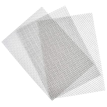 TIMESETL 3 Pcs Stainless Steel Woven Wire 5 Mesh - 12" x 8"(30x21cm) Metal Security Guard Garden Screen Cabinets Mesh
