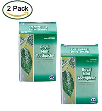 2 Pack - Royal Mint Individual Cello Wrapped Toothpicks, 2000 Total