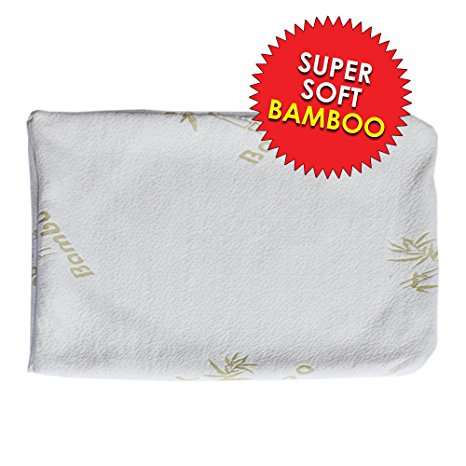 Bamboo PILLOW CASE Premium Hypoallergenic Bed Bug and Dust Mite Proof Zippered Pillow Protector SOLD 1 Per Package by Bamboo Grand (KING)