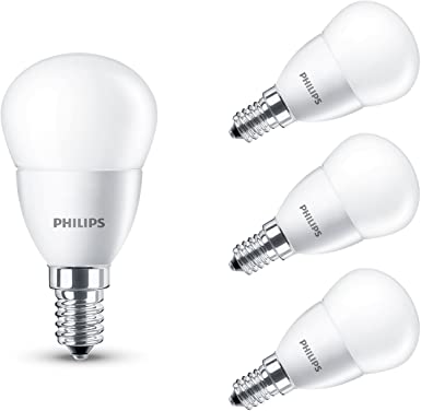 Philips LED E14 Small Edison Screw Mini Globe Light Bulb, 5.5 W (40 W) - Warm White, Pack of 4