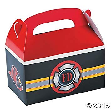 Set of 12 Firefighter Heroes Treat Boxes Party Supplies and Favors