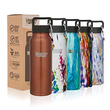 Healthy Human Designer Collection Stainless Steel Vacuum Insulated Water Bottle | Keeps Cold 24 Hours, Hot 12 Hours | Double Walled Water Bottle 32 oz, 40 oz, 21 oz, 16 oz
