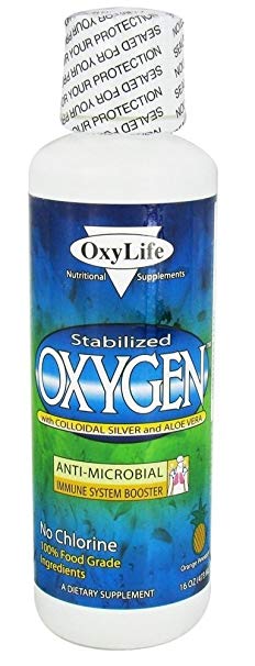 Oxylife Products Oxygen with Colloidal Silver Supplement, Orange and Pineapple, 16 Ounce