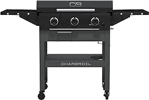 Charbroil® 28" XL Performance Series™ Propane Gas Griddle with Cart 3 Burner Flat Top Grill, Black 463258924