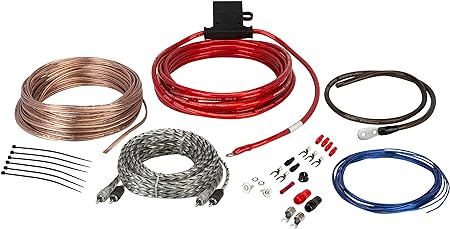 Scosche Install Centric ICAK8 True 8 Gauge Hybrid OFC 2-Channel High Current Amplifier Wiring Kit Complete Car Amp Kit Twisted Pair Audio Cables, in-Line Fuse Holder