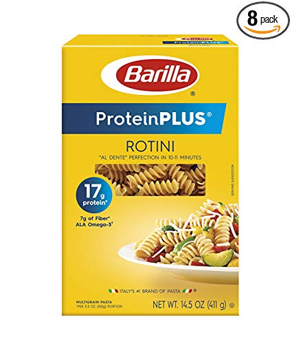 Barilla ProteinPlus Multigrain Pasta, Rotini, 14.5 Ounce (Pack of 8)