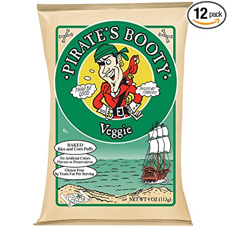 Pirate's Booty Snack Puffs, Veggie, 4 Ounce (Pack of 12)