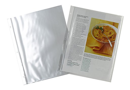 Meadowsweet Kitchens Plastic Full Page Recipe Protectors for 3 ring binders