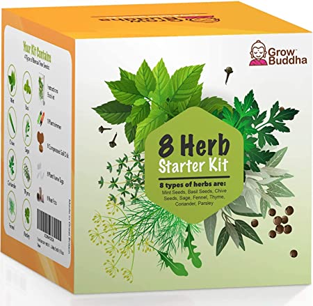 Grow Your Own Gardening Kit – Easily Grow Your own Plants with Our Complete Beginner Friendly Seeds Starter Kit – Unique Gift Idea (8 Herbs Kit)