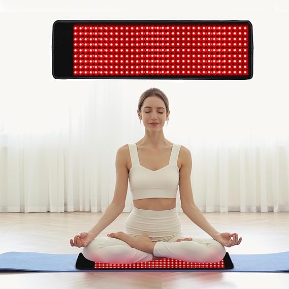 Hottoerak Red Light Therapy Mat 400 LEDs Light Therapy for Full Body 660nm＆850nm Infrared Light Therapy Pad, 11in x 35.5in