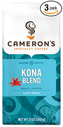 Cameron's Coffee Roasted Ground Coffee Bag, Kona Blend, 12 Ounce (Pack of 3)