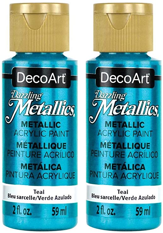 DecoArt Dazzling Metallics Acrylic Colors (2 Pack, Teal)