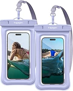 Spigen Aqua Shield Floating Waterproof Cover Case A610, IPX8 Waterproof Phone Case for iPhone 15 Pro Max and more, Samsung Galaxy S24 Ultra, Pixel 7a and up to 8.2inch - Aqua Blue(2 Pack)