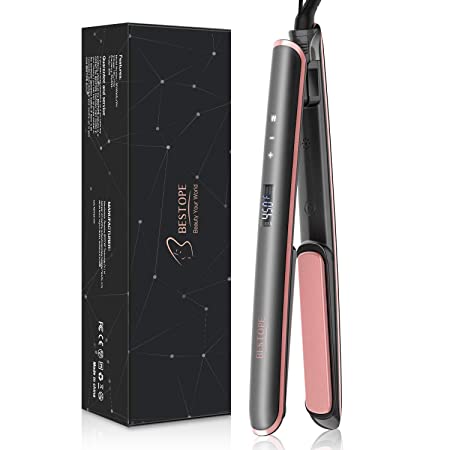 BESTOPE Professional Touchscreen Hair Straightener Ceramic Tourmaline Flat Iron for Hair with Temp Lock Function, Negative Ionic and Adjustable Temperature for All Hair Types