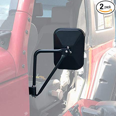 Fits Jeep Wrangler Doors off Mirrors for JK JKU JL 1997 to 2018 Side Rear View Mirror