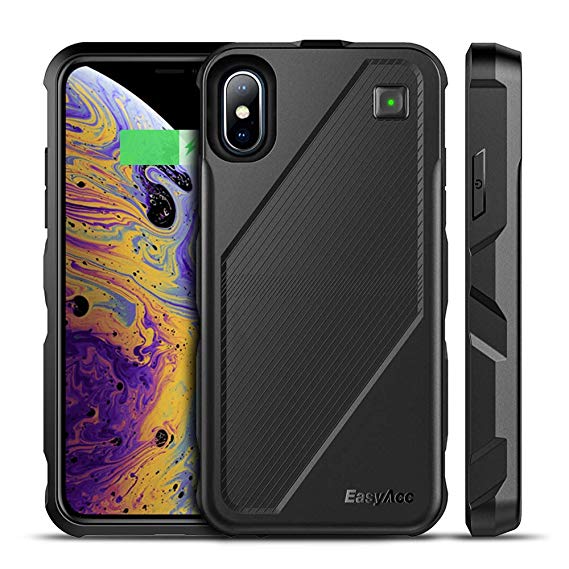 iPhone XS X Battery Charger Case Qi Wireless Charging Case, EasyAcc Rechargeable Shell Case Extended 5000mAh Battery Cover Charger Case for iPhone XS/X/10