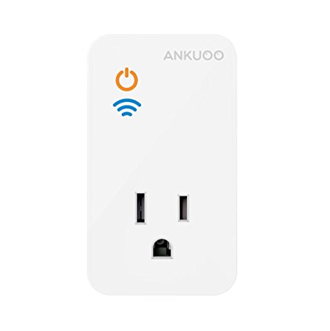 Ankuoo REC Lite White Wi-Fi Smart Plug, Works with Alexa, Controls Your Lights & Devices from anywhere