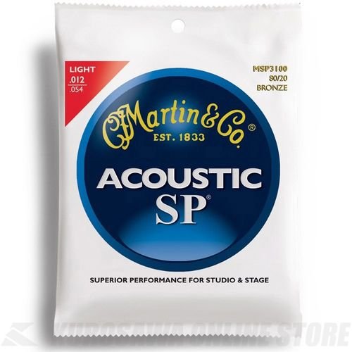 Martin MSP3100 SP 80/20 Bronze Acoustic Guitar Strings, Light