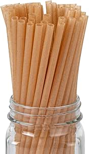 Restaurantware Basic Nature 8.3 Inch Disposable Straws 100 Sustainable Straws - Sturdy Won't Alter Flavors Brown PLA / Sugarcane Straws For Hot And Cold Drinks